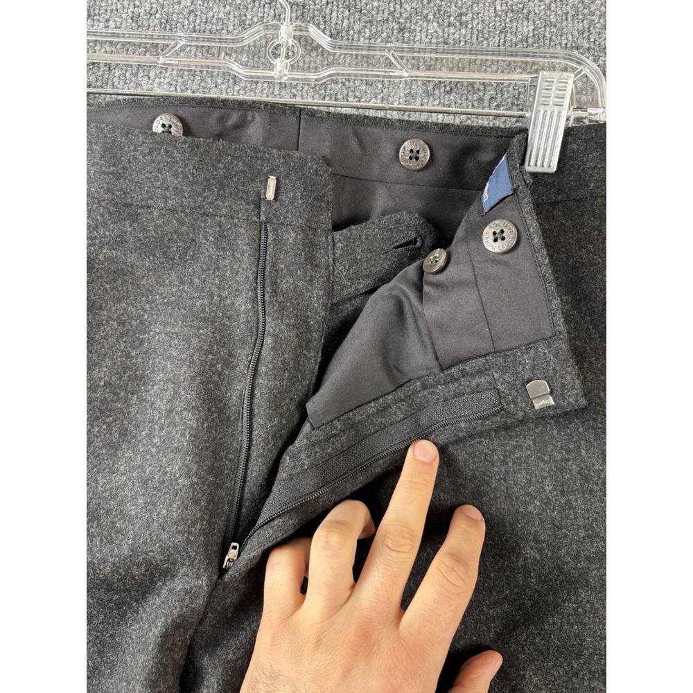 Polo Ralph Lauren Pants Mens 41R Gray Cuffed Wool Cashmere Made in Italy Vintage - Picture 2 of 7